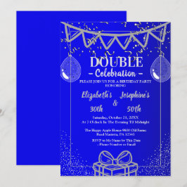 Convites Festa de aniversário Dupla Junta Adulta | Prata Az