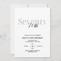 Festa de aniversário Elegante 70 Preto e Branco