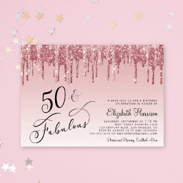 Convites Festa de aniversário Elegante, cor-de-rosa Dourada
