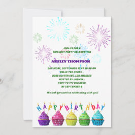 Convites festa de aniversário elegante de doces