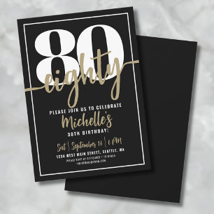 Convites Festa de aniversário Elegante de Oitava Dourada