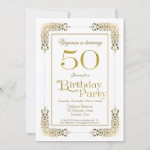 Festa de aniversário Elegante Dourada Lace 50ª Orn