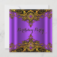 Festa de Aniversário Elegante Elite Roxo Dourado