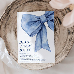 Convites Festa de Aniversário em Denim com Arco Moderno