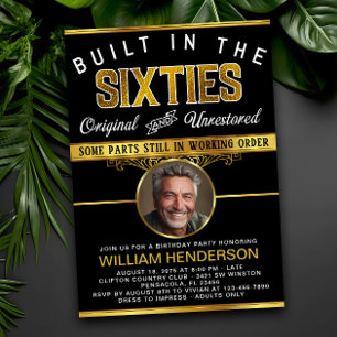 Convites Festa de aniversário Engraçada de Mens Construída 