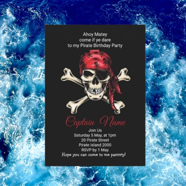 Convites festa de aniversário épica de pirata (Boy Birthday Card Invitations, Kids Invitations,)
