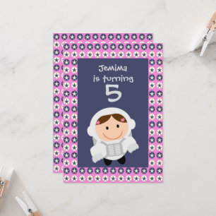 Convites Festa de aniversário Espacial das Estrelas Rosa e 