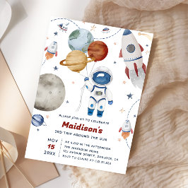 Convites Festa de aniversário Espacial Exterior 3ª Viagem E