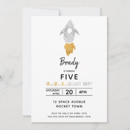 Convites Festa de aniversário Espacial Exterior do Navio de