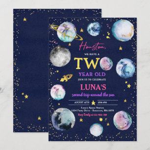 Convites Festa de aniversário Espacial Segunda Viagem Em To