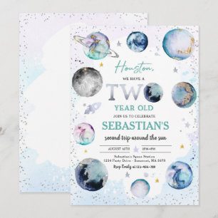 Convites Festa de aniversário Espacial Segunda Viagem Em To