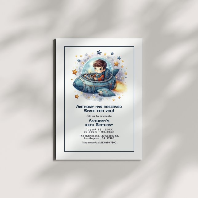 Convites Festa de Aniversário Espacial: Uma Celebração Fora (Out-of-This-World Celebration Space Birthday Party Invitation)