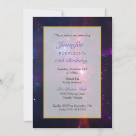 Convites Festa de Aniversário Espaço Cósmico Estrelas e Neb