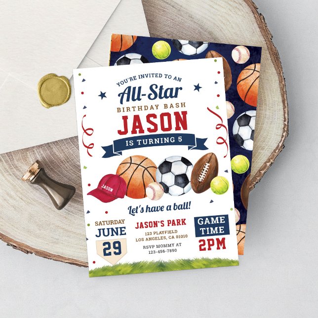 Convites Festa de aniversário Esportiva - Todos os índios (Criador carregado)