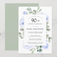 Festa de aniversário Eucalipto Floral Rosa azul