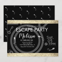 Festa de Aniversário Faux Glitter Escape Room Pret