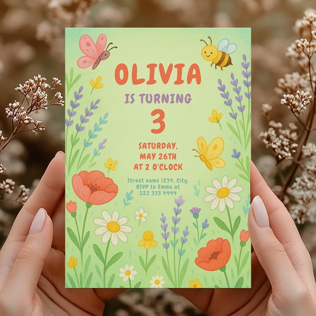 Convites Festa de aniversário feliz da Groovy para a menina (Criador carregado)