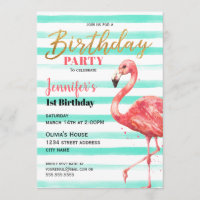 Festa de aniversário Flamingo rosa com faixas das