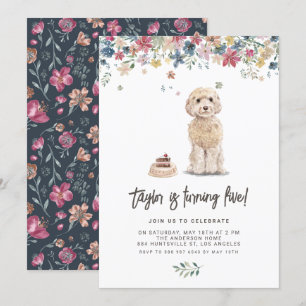 Convites Festa de aniversário floral da festão de Cockapo