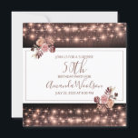 Convites Festa de aniversário Floral das Luzes de Cordas Ru<br><div class="desc">Luzes de cordas russas e sangria rosa e beliche florais modernos roteiros de 50 anos de convite de festas surpresa para personalizar para a sua festa. Personalizar para qualquer data de aniversário, peso ou fonte em papel. Convite de formato quadrado. Adicione as informações de localização no verso da placa. A...</div>
