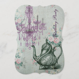 Convites festa de aniversário floral do vintage elegante d