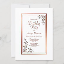 Festa de aniversário Floral Dourada de Borda Vinta