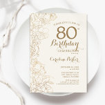 Convites Festa de aniversário Floral Dourada do Marfim<br><div class="desc">Convite de aniversário Floral Dourado de marfim. Design minimalista moderno com desenhos botânicos em destaque e letra de script de tipografia. Simples trendy convida cartão perfeito para uma festa de na moda. Pode ser personalizado para qualquer idade. Impressos convites Zazzle ou modelo de impressão digital instantânea para download.</div>