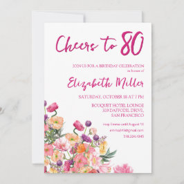 Convites Festa de aniversário Floral Elegante