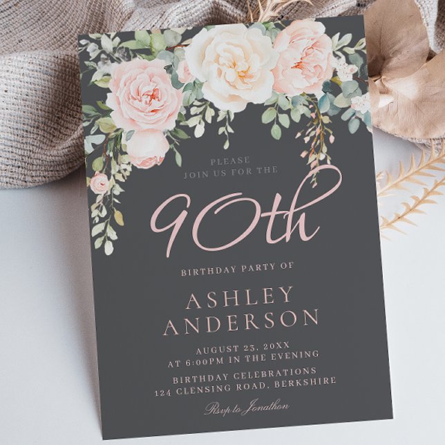 Convites Festa de aniversário Floral Elegante de Blush e Ci (Criador carregado)