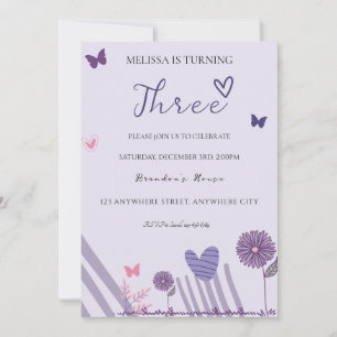 Convites Festa de aniversário Floral Puro