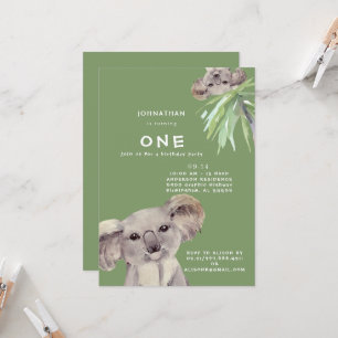 Convites Festa de Aniversário Fofa de Urso Koala Comigo