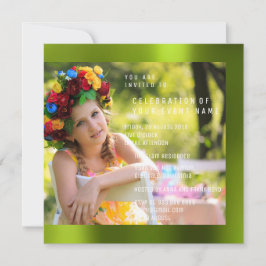 Convites Festa de aniversário Foto Cali Metal Verde