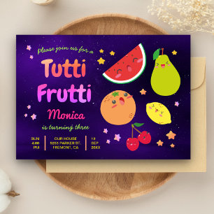 Convites Festa de Aniversário Frutas Kawaii Fofas Tutti Fru