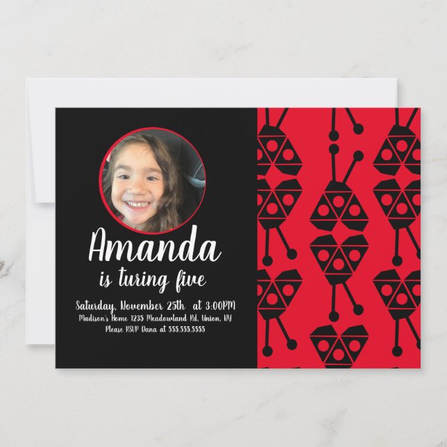 Convites Festa de aniversário Geométrica do Inseto do Inset (Frente)