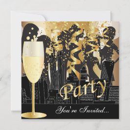 Convites Festa de Aniversário Girls Night Out | Dourado Met