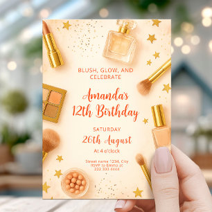 Convites Festa de Aniversário Glam Blush e Glow
