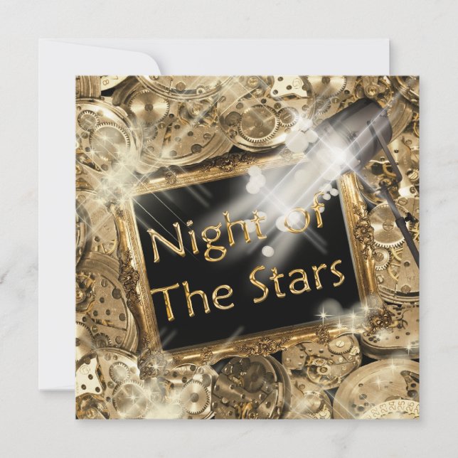 Convites festa de aniversário glamour de Hollywood (Frente)