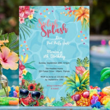 Festa de aniversário havaiana na piscina de verão