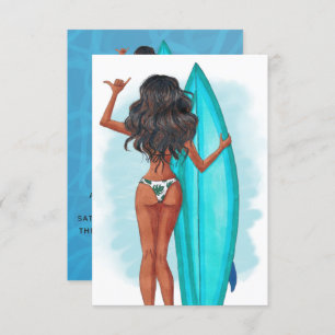 Convites Festa de aniversário I de férias de praia em Surf