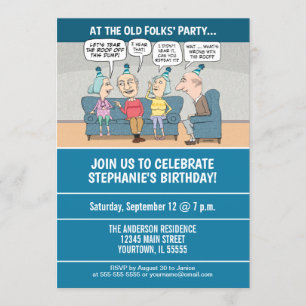 Convites Festa de aniversário idosa engraçada dos povos