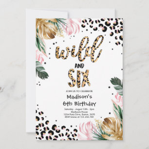 Convites Festa de aniversário Impressa Selvagem E Seis Leop