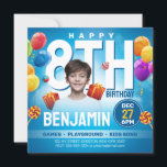 Convites Festa de Aniversário Infantil Azul Festivo Foto<br><div class="desc">Prepare-se para fazer uma celebração inesquecível com nosso Convite de Foto para Festa de Aniversário Infantil Festivo Azul! Repleto de cores vibrantes e elementos de design divertidos,  este convite prepara o cenário para uma reunião alegre que seu pequeno vai lembrar por anos.</div>