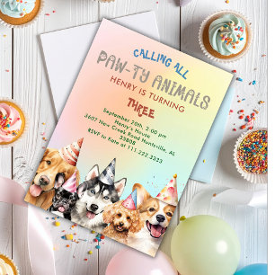 Convites Festa de Aniversário Infantil Cachorrinho Fofinho