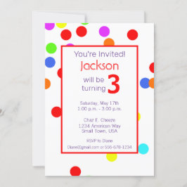 Convites Festa de aniversário infantil colorida