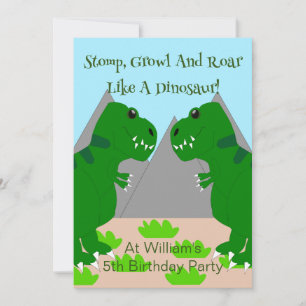Convites Festa de Aniversário Infantil com Desenho de Dinos