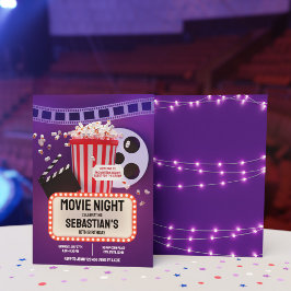 Convites Festa de Aniversário Infantil com Noite de Cinema