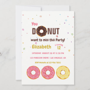 Convites Festa de Aniversário Infantil com Tema de Donut Co