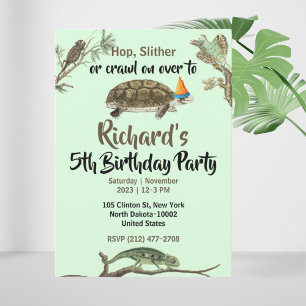 Convites Festa de Aniversário Infantil com Tema de Répteis 