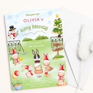 Convites Festa de aniversário infantil de inverno do Coelho