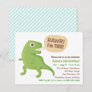 Convites Festa de Aniversário Infantil Dinossauro T Rex Ver